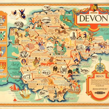 Devon British Railways Pictorial Map