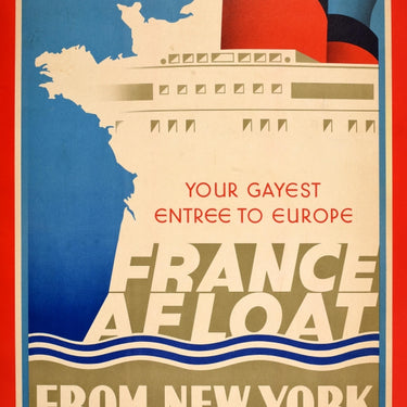 French Line Gayest France Art Deco