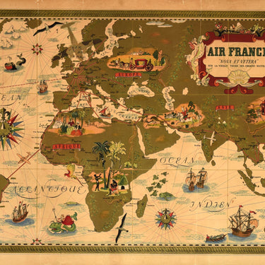 Air France Planisphere Lucien Boucher