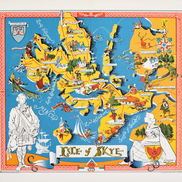 Isle Of Skye Illustrated Map Scotland Macleod Macdonald