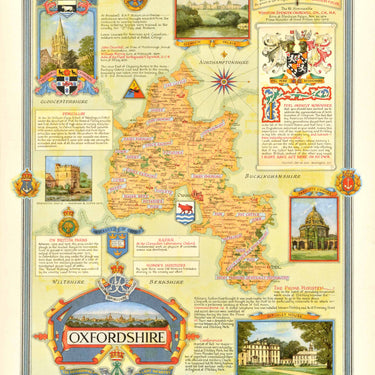 Oxfordshire Map WWII Ernest Clegg