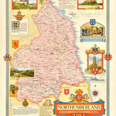 Northumberland Map WWII Ernest Clegg