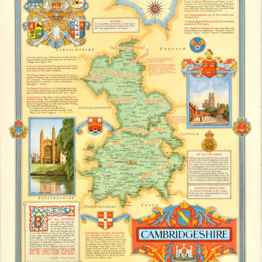 Cambridgeshire Map WWII Ernest Clegg