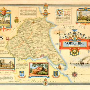 Yorkshire East Riding Map WWII Ernest Clegg