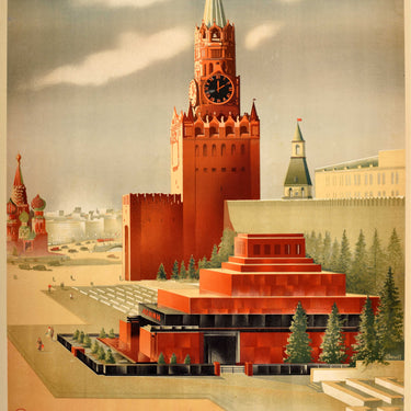 Moscow Intourist USSR Art Deco Kremlin