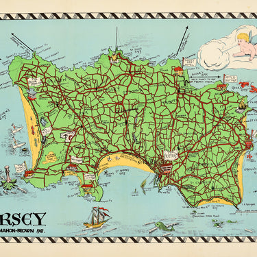 Jersey Illustrated Map Channel Islands