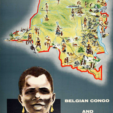 Belgian Congo Ruanda Urundi Africa Pictorial Map