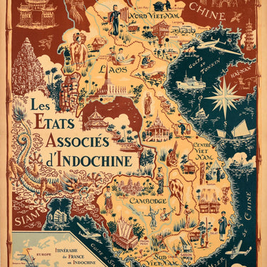 French Union Associated States Indochina Map
