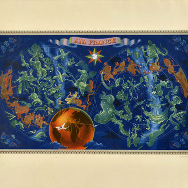Air France Zodiac Celestial Planisphere Lucien Boucher