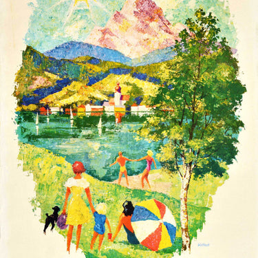Austria Mountains Lake Wettach Parasol Sun
