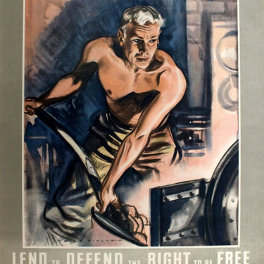 Lend to Defend the Right to Be Free WWII Man