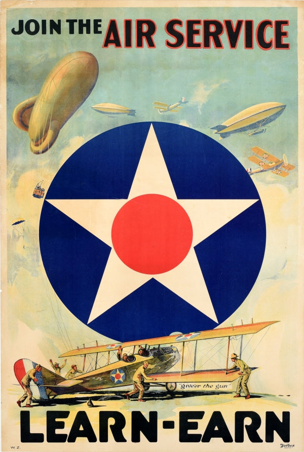 Airlearn Join The Air Service Learn Earn WWI US Army Air Corps – AntikBar