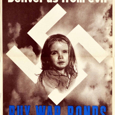 War Bonds Deliver Us From Evil Swastika WWII