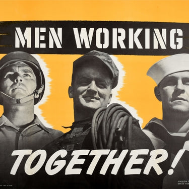 Men Working Together Home Front USA WWII