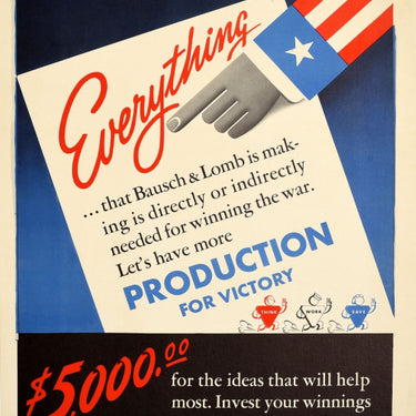 Production For Victory WWII USA Bausch Lomb