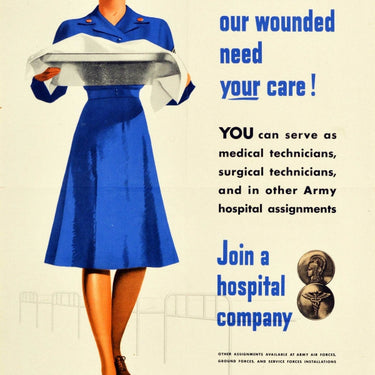 Women Care Wounded USA WWII WAC