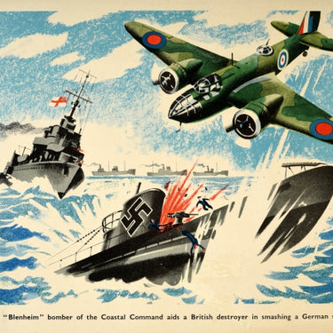 Blenheim Bomber Nazi Submarine WWII