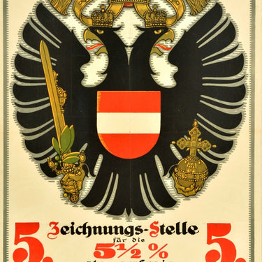 5 Austrian War Bond Coat Of Arms WWI