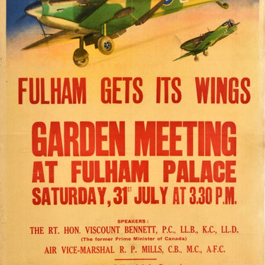 Fulham Gets Its Wings WWII Garden Meeting National Savings